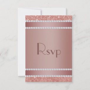 Cartão RSVP Festa de Aniversário com Rosa Dourado e Gema de Di