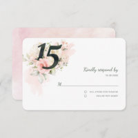 Festa de aniversário de Quinceanera Floral Rosa