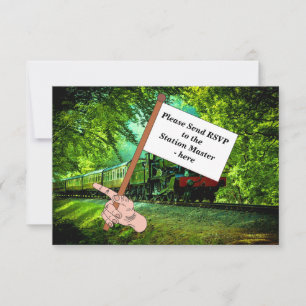 Cartão RSVP Festa de aniversário do homem do trem a vapor 