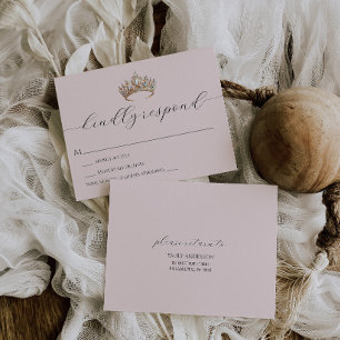 Cartão RSVP Festa de aniversário Real Princesa Coroa