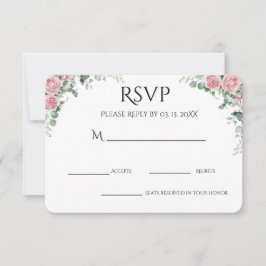 Cartão RSVP Festa de Compromisso Floral em Aquarela Beige