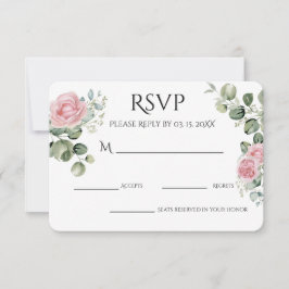 Cartão RSVP Festa de Compromisso Floral em Aquarela Beige
