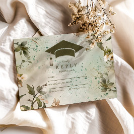 Cartão RSVP Festa de formatura de Sangue de Flores Selvagens