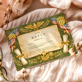 Cartão RSVP Festa de Formatura Patriótica Militar