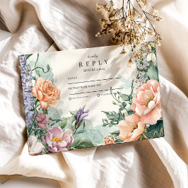 Cartão RSVP Festa de formatura Primavera de flor selvagem