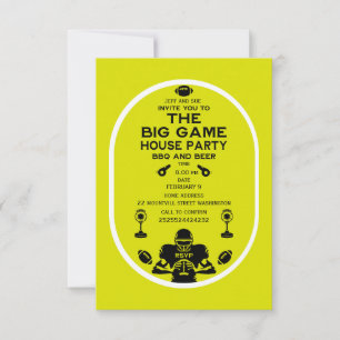 Cartão RSVP Festa De Futebol E De Casa De CHURRASCO
