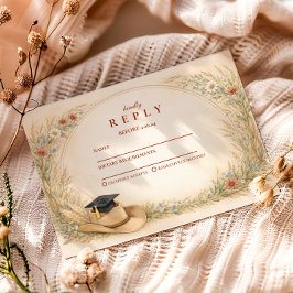 Cartão RSVP Festa de Graduação Floral Ocidental