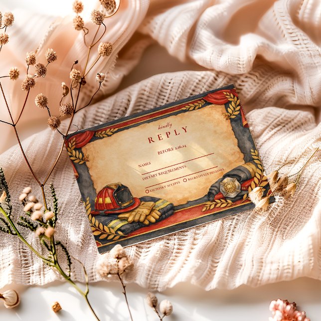 Cartão RSVP Firefighter Academy Graduation Celebration (Criador carregado)