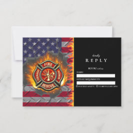Cartão RSVP Firefighter Graduation Party