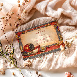 Cartão RSVP Firefighter Graduation Party