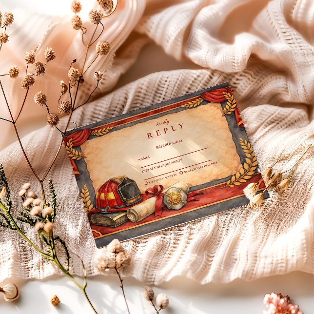 Cartão RSVP Firefighter Graduation Party (Criador carregado)