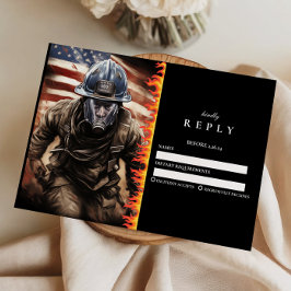 Cartão RSVP Firefighter Hero Graduation