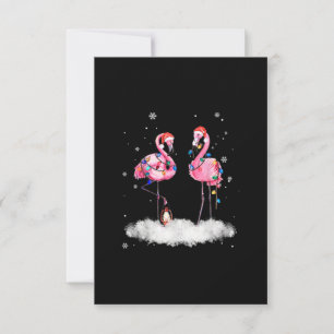 Cartão RSVP Flamingo, Árvore de Natal Santa Hat Light