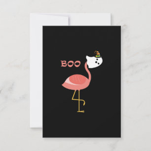 Cartão RSVP Flamingo Boo Ghost Funny Flamingo  Animais de cort