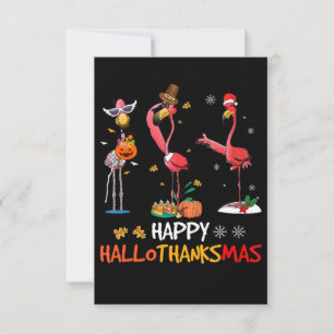Cartão RSVP Flamingo Flamingo Happy HalloThanksmas