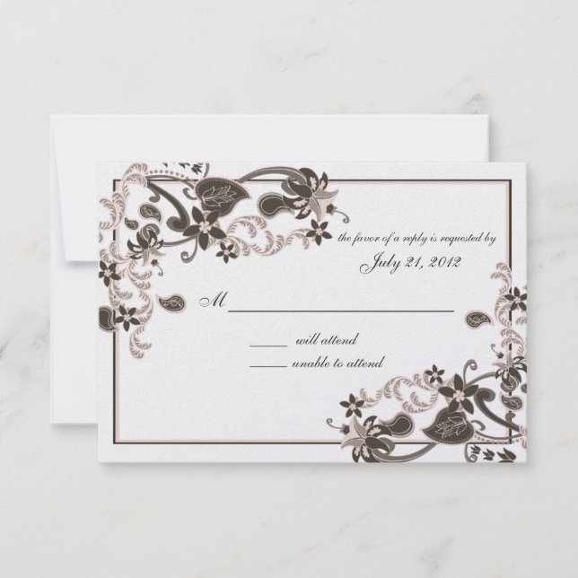 Cartão RSVP Flamingo Paradise (Frente)