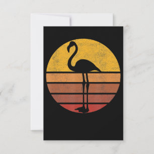 Cartão RSVP Flamingo  Sunset Trendy Animal Silhouette Flamingo