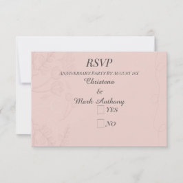 Cartão RSVP Fleur de Satin Wedding Anniversary