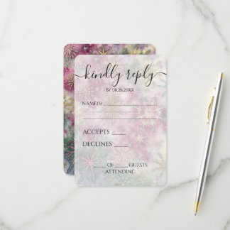 Cartão RSVP Flocos de Neve de Celebração Personalizados Casame