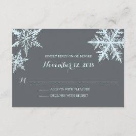 Cartão RSVP Flocos de neve de gelo de inverno | VP de Casament