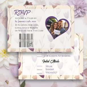 Cartão RSVP Flor de Campo Selvagem Roxa Botânica Casamento