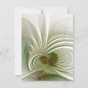 Cartão RSVP Flor de fantasia fractal macia e tenra