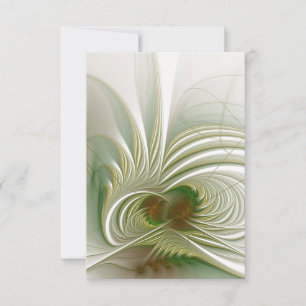 Cartão RSVP Flor de fantasia fractal macia e tenra