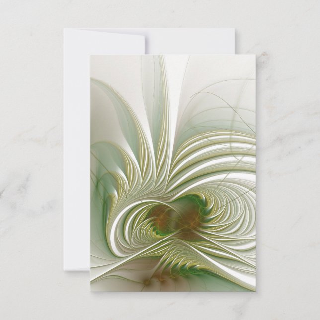 Cartão RSVP Flor de fantasia fractal macia e tenra (Frente)