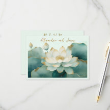 Flor de lótus de casamento com bordas douradas
