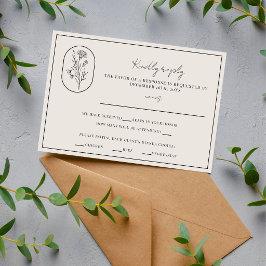 Cartão RSVP Flor do Mês | Janeiro | Casamento Totalmente Perso