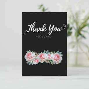 Cartão RSVP Flor silvestre branco e rosa, obrigado, cartas