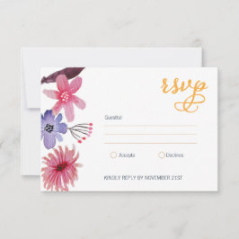 Cartão RSVP Flora Pintada