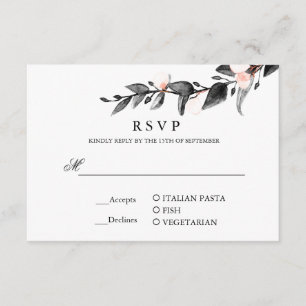 Cartão RSVP Floração ao Luar   SELEÇÃO DE REFEIÇÃO PARA RESPOS