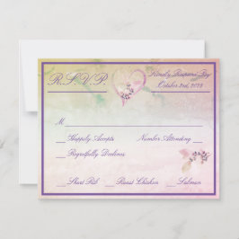 Cartão RSVP Floral Acima das Nuvens Rosa Casamento