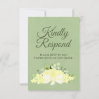 Floral Amarelo no Sage Green Responda Casamento ge