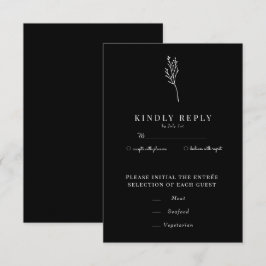 Cartão RSVP Floral Botânica Minimalista | Casamento Chic Flor