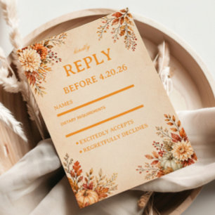 Cartão RSVP Floral Colheita Quente