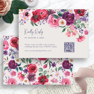 Cartão RSVP Floral Colorido
