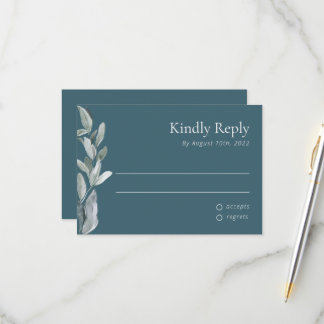 cartão rsvp floral de aquarela