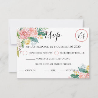 Cartão RSVP Floral de Aquarela Elegante