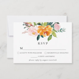 Cartão RSVP Floral de outono