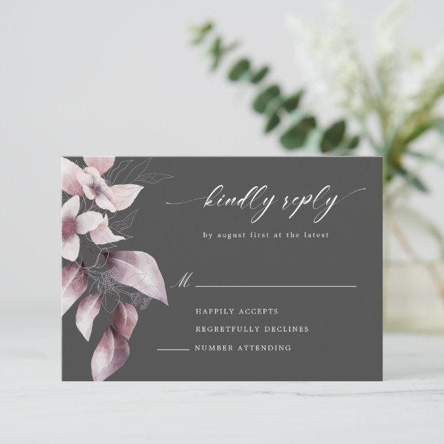 cartão RSVP floral de queda linda de aquarela (Em pé/Frente)