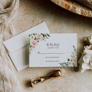 Cartão Rsvp Floral Elegante Verde