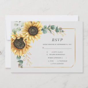 Cartão RSVP Floral Eucalyptus Sunflower