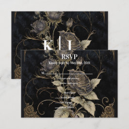 Cartão RSVP Floral Gótico