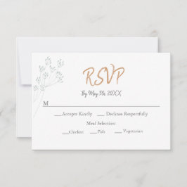 Cartão RSVP Floral Greenery Wedding