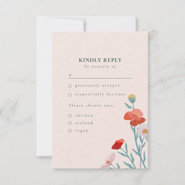 Cartão RSVP Floral Harmony (Frente)