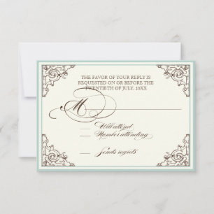 Cartão RSVP Floral Hydrangea Flower Seashell Swirls Beach