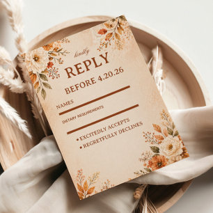 Cartão RSVP Floral Outono Quente