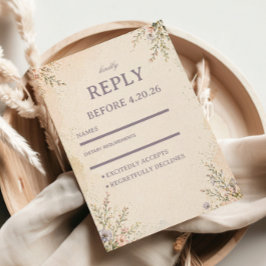 Cartão RSVP Floral Pastel Suave